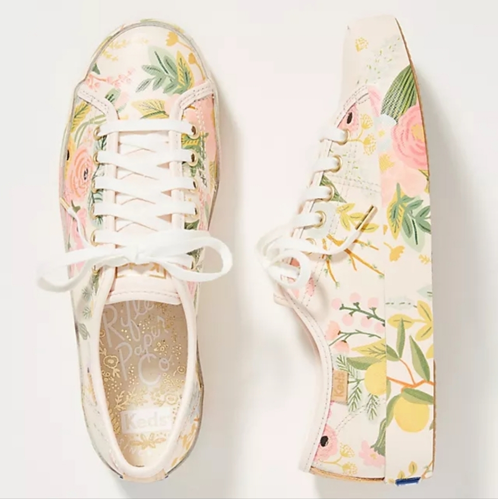 Keds X Rifle Paper Co. Kickstart in the Garden Party Sz 8.5